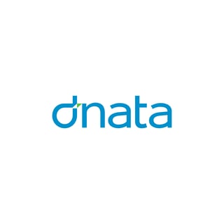 Dnata logo in bright blue on white background